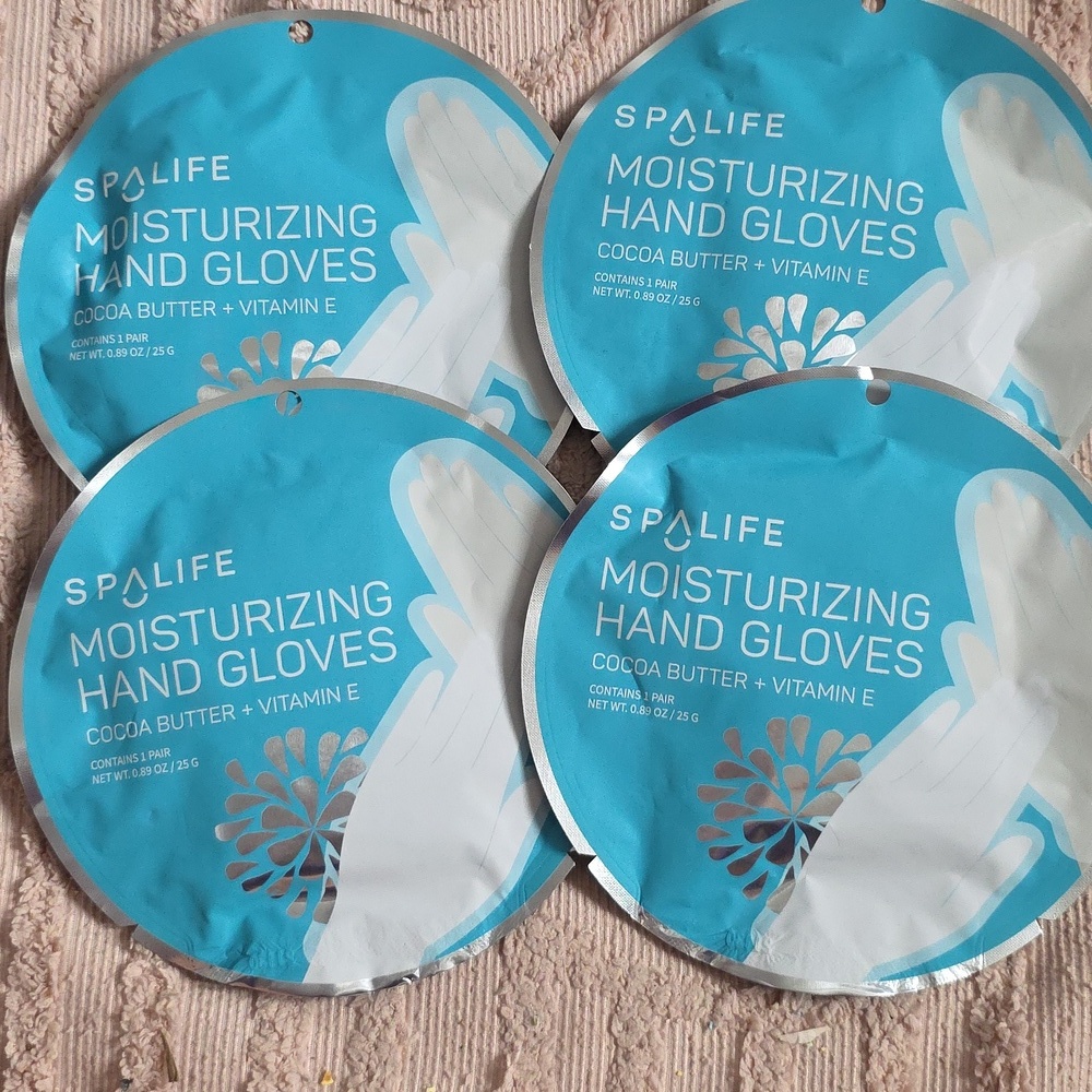 SpaLife Moisturizing Hand Gloves, 4 Pack, New, Cocoa Butter + Vitamin E